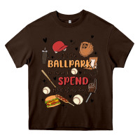 Chocolate Brown at the ballpark is where i spend most of my day Heavy Core Tee - MaliasSmallBusiness