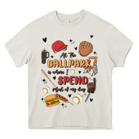 Cream at the ballpark is where i spend most of my day Heavy Core Tee - MaliasSmallBusiness