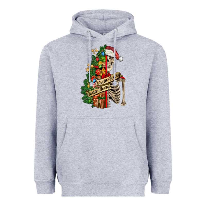 Sorta Merry Sorta Scary Skeleton Heavyweight Hoodie by FaDigitalArtStudio | Teevron