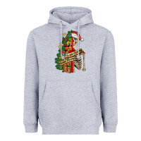 Heather Grey sorta merry sorta scary skeleton Heavyweight Hoodie - FaDigitalArtStudio