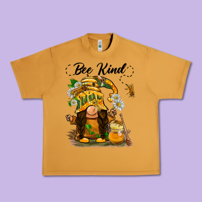 Bee Kind Gnome Urban Heavy Tee Designed By Barkaloodesign