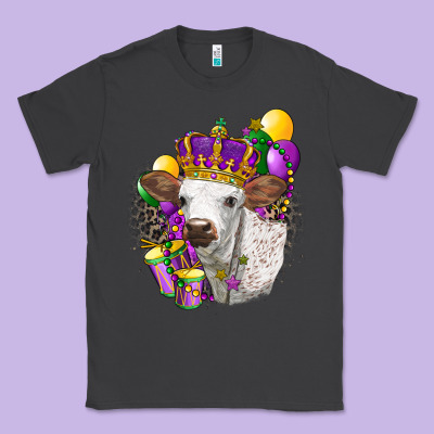 Mardi Gras Longhorn Calf Classic Tee Designed By Lillyallendesigns