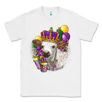 White Mardi Gras Longhorn Calf Classic Tee - LillyAllenDesigns