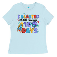 Baby Blue i blasted my way through 100 days Ladies Tee - MaliasSmallBusiness