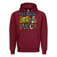 Burgundy not today succa Zipper Hoodie - OliviaCreatesArt
