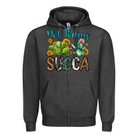 Charcoal Heather not today succa Zipper Hoodie - OliviaCreatesArt