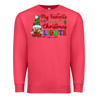 Cardinal my favorite color is christmas lights Premium Sweatshirt - BundleAndBundleShop