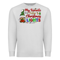 Dove Grey my favorite color is christmas lights Premium Sweatshirt - BundleAndBundleShop
