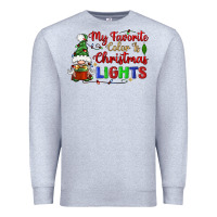 Heather Grey my favorite color is christmas lights Premium Sweatshirt - BundleAndBundleShop