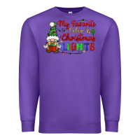 Purple my favorite color is christmas lights Premium Sweatshirt - BundleAndBundleShop