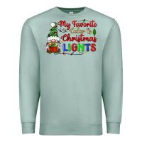 Seafoam my favorite color is christmas lights Premium Sweatshirt - BundleAndBundleShop