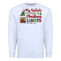 White my favorite color is christmas lights Premium Sweatshirt - BundleAndBundleShop