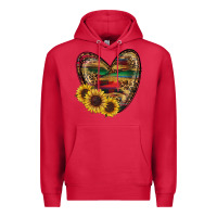 Cardinal Sunflower Fall Heart Premium Hoodie - RanaPortraitStore