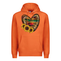 Carrot Sunflower Fall Heart Premium Hoodie - RanaPortraitStore