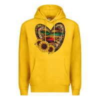 Lemon Sunflower Fall Heart Premium Hoodie - RanaPortraitStore