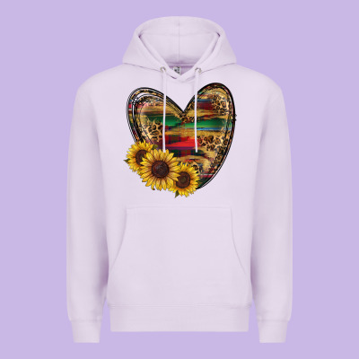 Sunflower Fall Heart Premium Hoodie Designed By Ranaportraitstore
