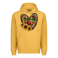 Mustard Sunflower Fall Heart Premium Hoodie - RanaPortraitStore