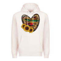 Pale Pink Sunflower Fall Heart Premium Hoodie - RanaPortraitStore