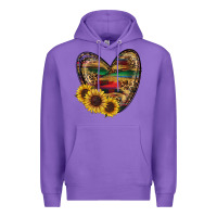 Purple Sunflower Fall Heart Premium Hoodie - RanaPortraitStore