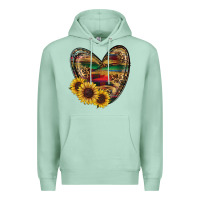 Seafoam Sunflower Fall Heart Premium Hoodie - RanaPortraitStore