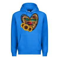 True Royal Sunflower Fall Heart Premium Hoodie - RanaPortraitStore