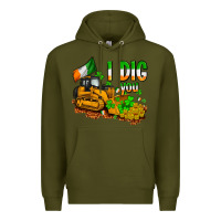 Army Green I dig you St. Patrick's Premium Hoodie - OliviaCreatesArt