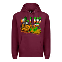 Burgundy I dig you St. Patrick's Premium Hoodie - OliviaCreatesArt