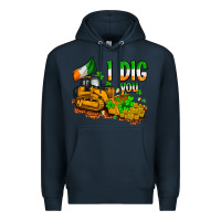 Navy I dig you St. Patrick's Premium Hoodie - OliviaCreatesArt