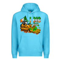 Ocean Blue I dig you St. Patrick's Premium Hoodie - OliviaCreatesArt