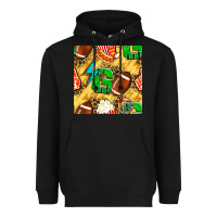 Black american football go with thunder and leopard  seamless pattern Heavyweight Hoodie - BundleAndBundleShop
