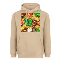 Mushroom american football go with thunder and leopard  seamless pattern Heavyweight Hoodie - BundleAndBundleShop