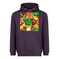 Plum american football go with thunder and leopard  seamless pattern Heavyweight Hoodie - BundleAndBundleShop