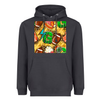 Smoke american football go with thunder and leopard  seamless pattern Heavyweight Hoodie - BundleAndBundleShop