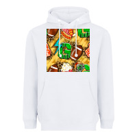 White american football go with thunder and leopard  seamless pattern Heavyweight Hoodie - BundleAndBundleShop
