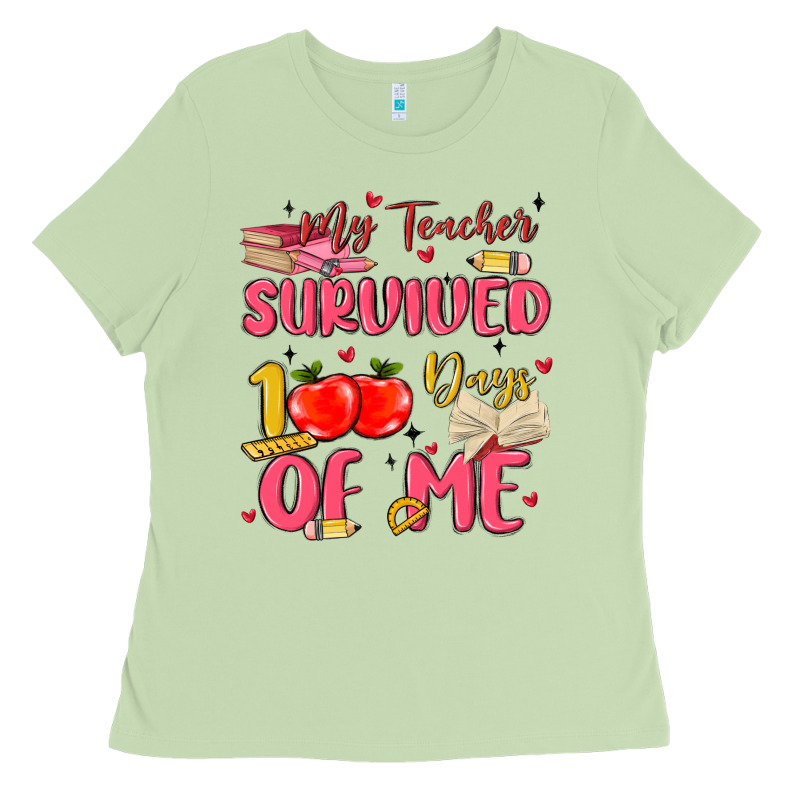My Teacher Survived 100 Days Of Me Ladies Tee by MaliasSmallBusiness | Teevron
