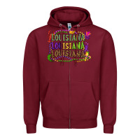 Burgundy louisiana louisiana louisiana mardi gras Zipper Hoodie - OliviaCreatesArt