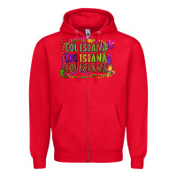Red louisiana louisiana louisiana mardi gras Zipper Hoodie - OliviaCreatesArt