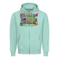 Seafoam louisiana louisiana louisiana mardi gras Zipper Hoodie - OliviaCreatesArt
