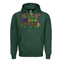 Louisiana Louisiana Louisiana Mardi Gras Zipper Hoodie | Teevron