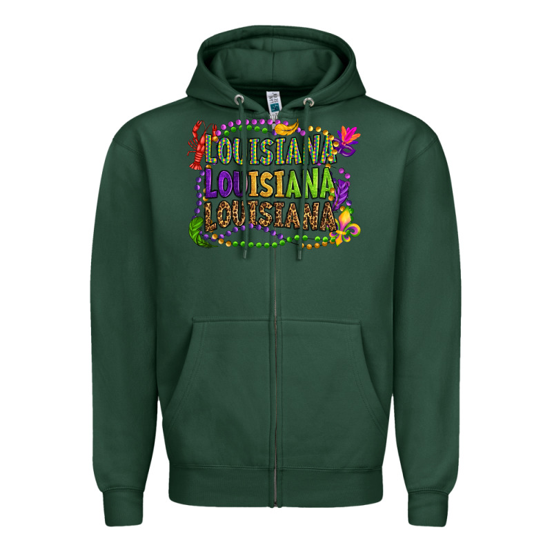 Louisiana Louisiana Louisiana Mardi Gras Zipper Hoodie by OliviaCreatesArt | Teevron