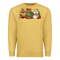 Antique Gold Halloween thanksgiving christmas coffee cups Premium Sweatshirt - FaDigitalArtStudio