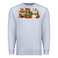 Heather Grey Halloween thanksgiving christmas coffee cups Premium Sweatshirt - FaDigitalArtStudio