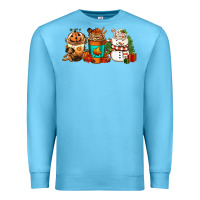 Ocean Blue Halloween thanksgiving christmas coffee cups Premium Sweatshirt - FaDigitalArtStudio