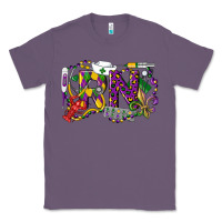 Lavender RN Registered Nurse Mardi Gras Classic Tee - LillyAllenDesigns