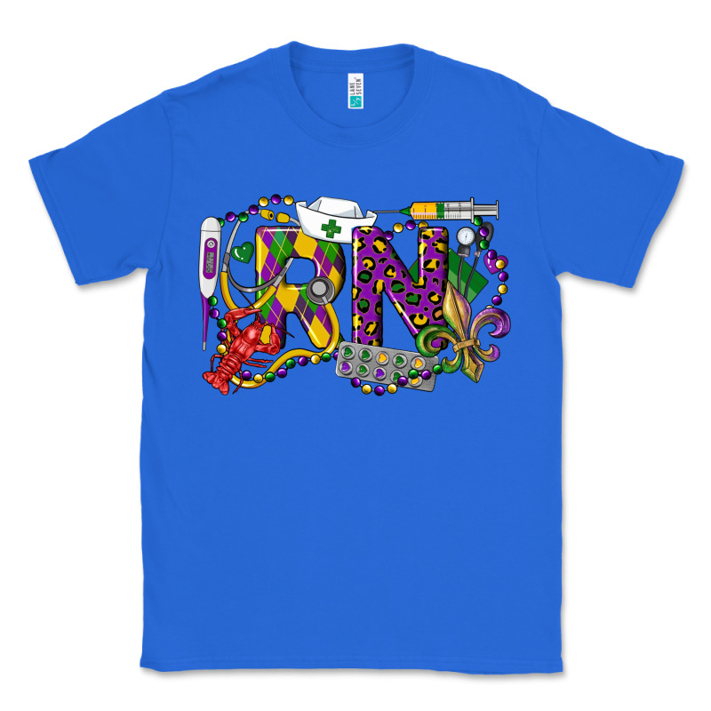 Rn Registered Nurse Mardi Gras Classic Tee by LillyAllenDesigns | Teevron