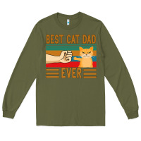 Army Green Best Cat Dad Ever Long Sleeve Tee - Bettercallsaul