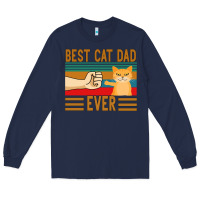 Navy Best Cat Dad Ever Long Sleeve Tee - Bettercallsaul