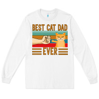 White Best Cat Dad Ever Long Sleeve Tee - Bettercallsaul