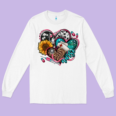 Nurse Hearts Long Sleeve Tee Designed By Jasminsmagicworld