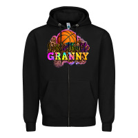 Black basketball granny Zipper Hoodie - OliviaCreatesArt